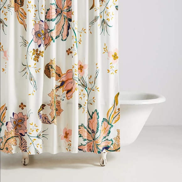 Anthropologie Porte Bonheur Floral Shower Curtain - Picture 3 of 4